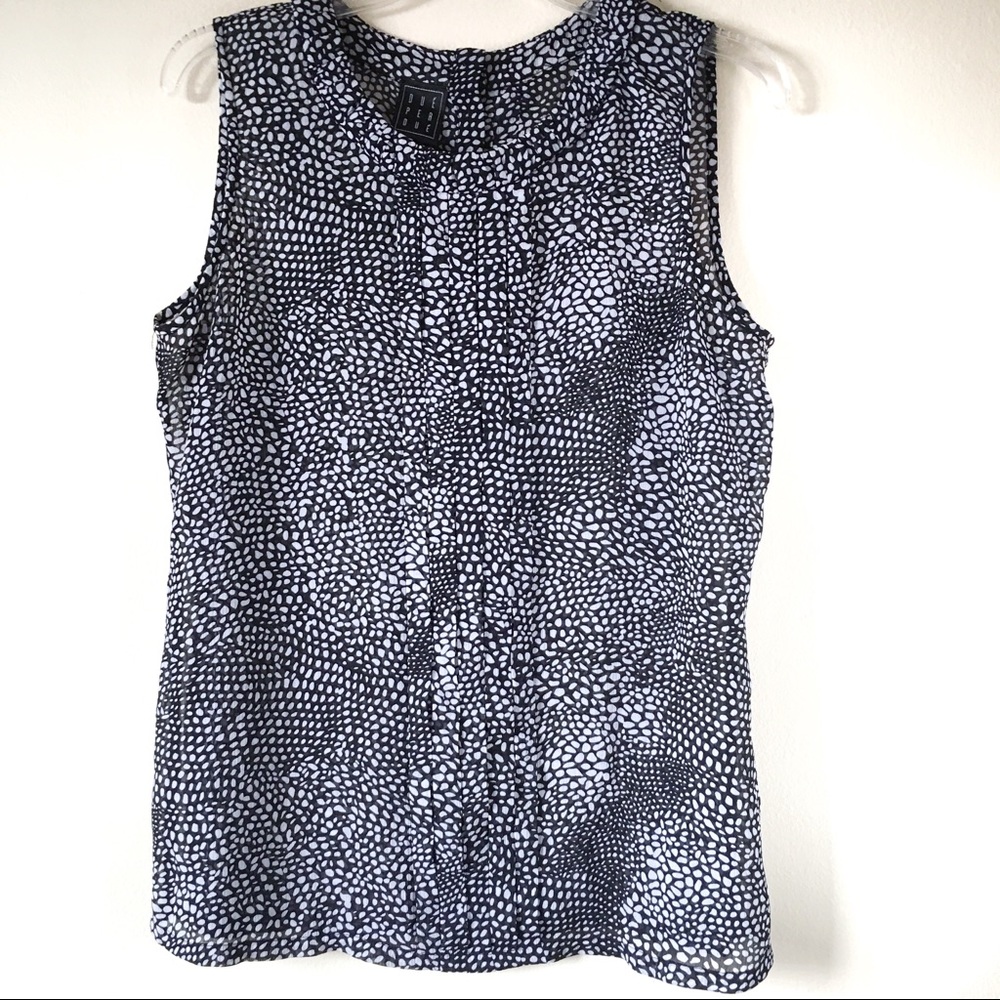 Sheer Navy Dotted Tank